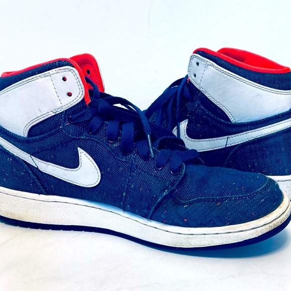 NIKE Jordan Retro High Denim Sneakers Deep Royal - Picture 3 of 16